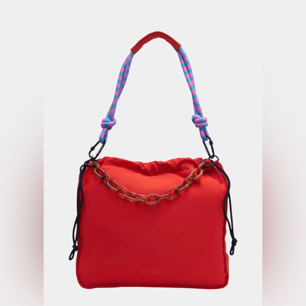 NWT! Rotunda Vibrant Red Orange Shoulder Bag